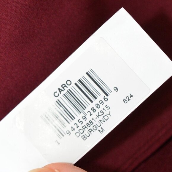 Dress the Population Caro Burgundy Long Sleeve Belted Sheath Dress Sz M - Picture 5 of 9